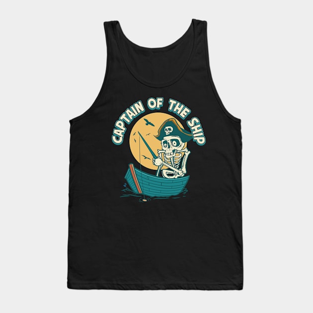 Captain of the Ship - Skeleton Pirate Graphic Tank Top by Graphic Duster